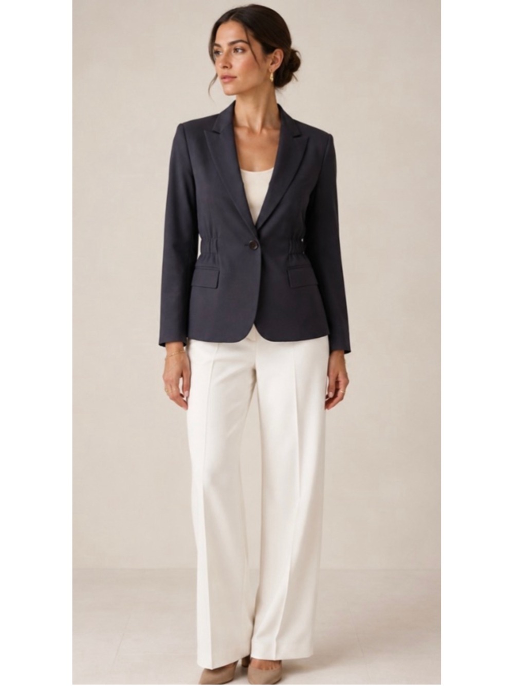 Skills & Genes Black Blazer Jacket Size 44/8 New Classic Chic Italian